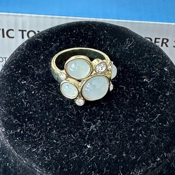 🎉Great Cocktail Ring! gold with Pearly & Crystal - Picture 4 of 6
